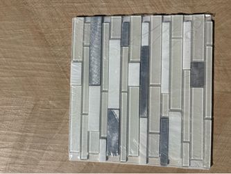 Interlocking backslash stone glass tile