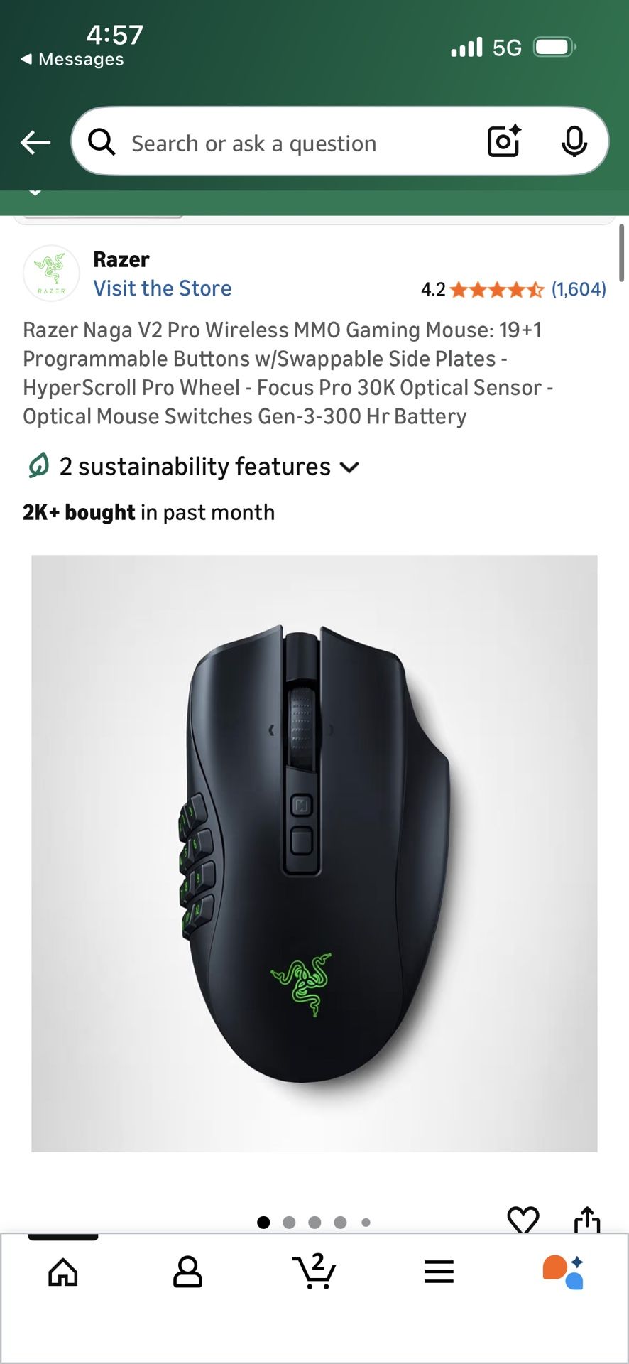 Razer Naga V2 Pro Wireless MMO Gaming Mouse