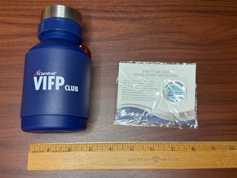 Carnival Cruise Line Collapsable Water Bottle and VIFP Platinum Pin 2025 Firenze