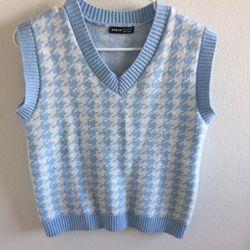 Blue And White Sweater Vest Size S