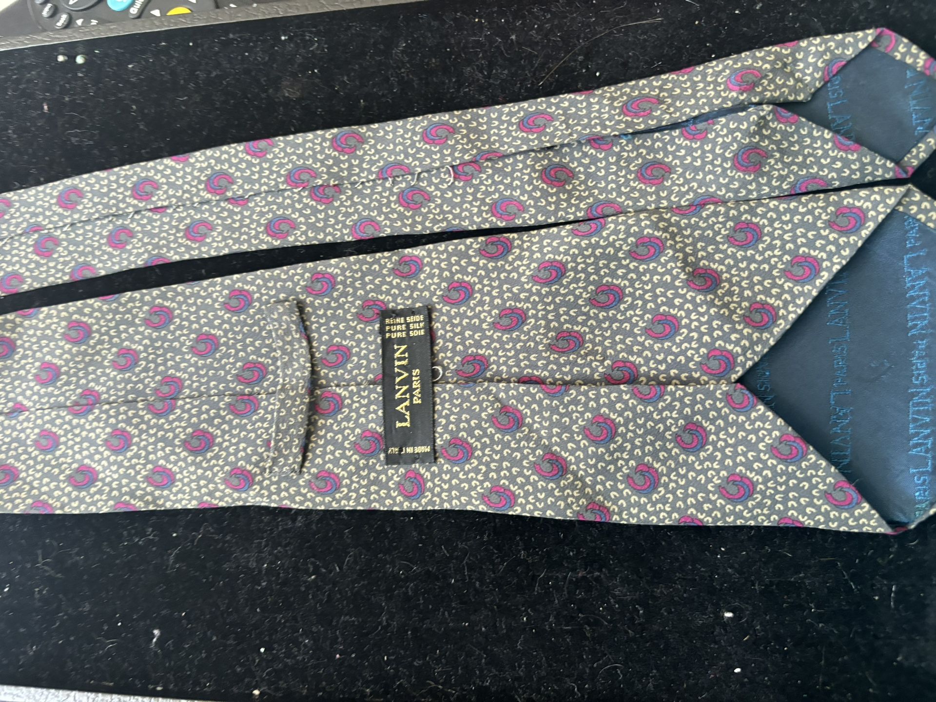 Lanvin abstract Pattern Tie dress suit tie rare necktie accessory neck piece y2k