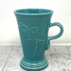 Vintage Turquoise Fiesta Pedestal Coffee Mug