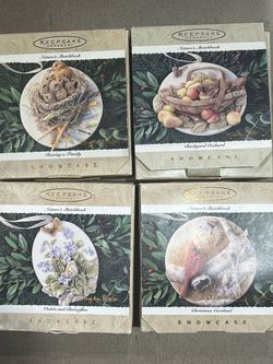 Hallmark Ornament Nature's Sketchbook Christmas Cardinal Showcase lot of 4