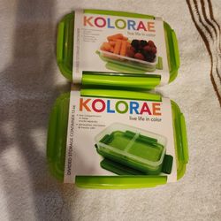 Kolorae Divided Storage Containers Green New