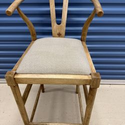 (3) MERCANA TRIXIE  WISHBONE COUNTER HEIGHT STOOLS- Solid Mango Wood