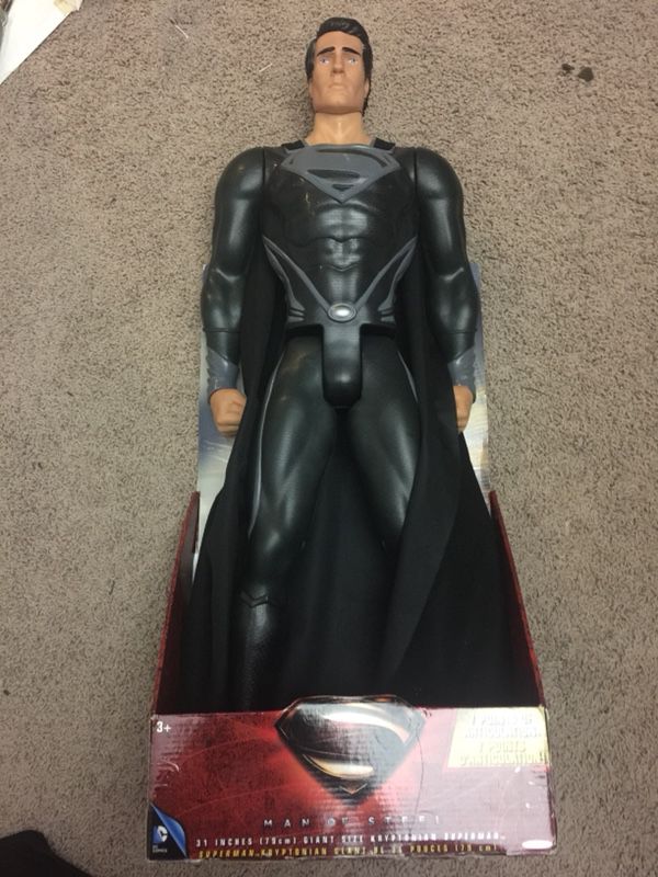 31” large man of steel Superman black suit dc collectibles action figure