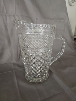 Vintage 2Qt Anchor Hocking Wexford Diamond Pattern Serving Pitcher