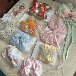 Bundle New Handmade Girls Kids Hair Accessories Hair Clip Lace Bow Cute 10Pcs