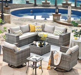 Brand New Patio Set Patio Furniture Outdoor Furniture Patio Sofa Set With Swivel Rocking Chairs Brand New 🆕🆕🆕