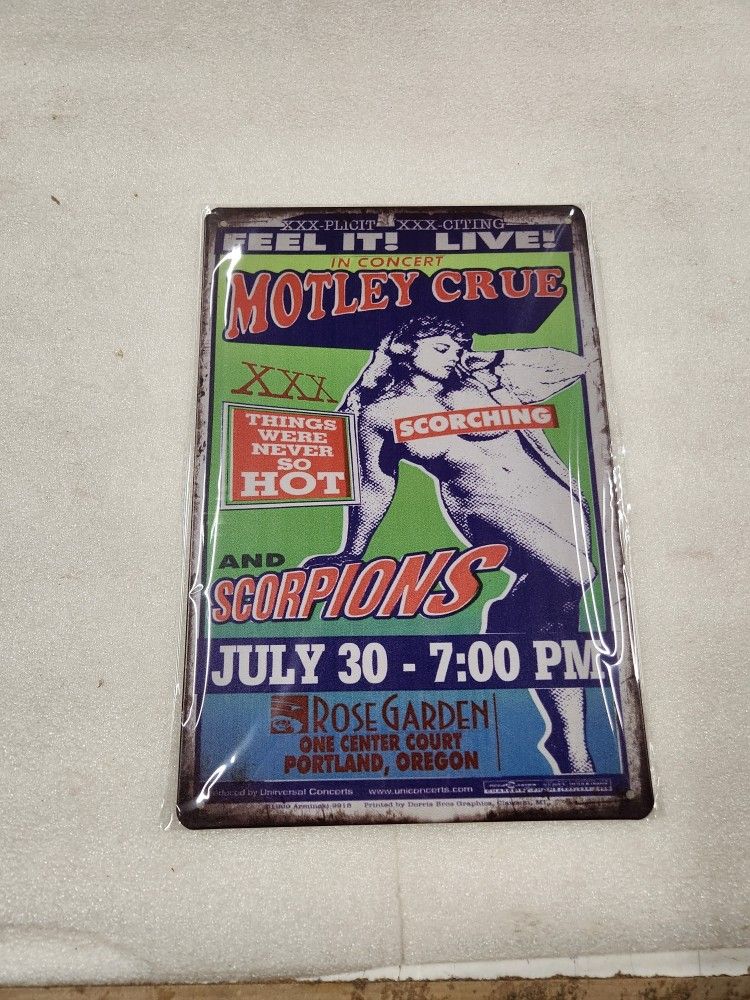Motley Crue Scorpions Rock Music Band Metal Sign