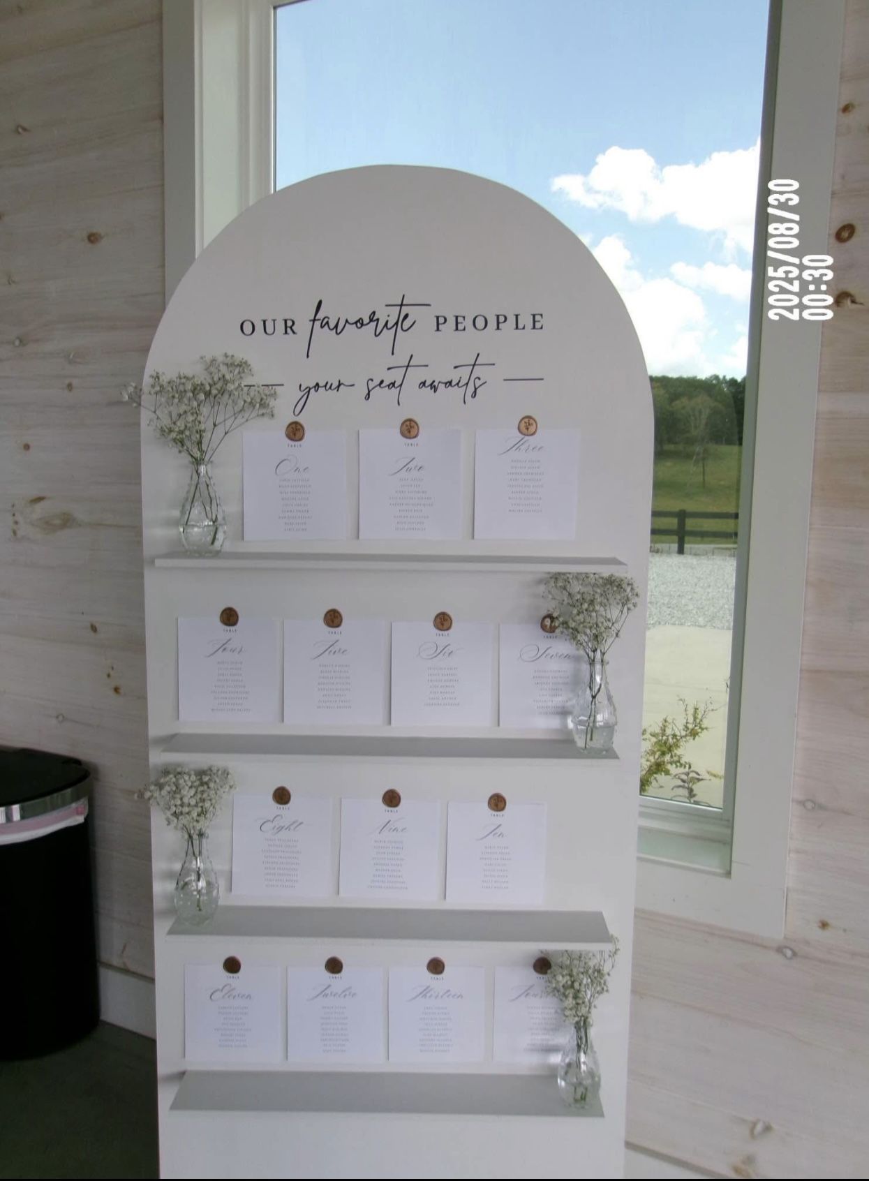 Wedding Seating chart Board With Shelves
