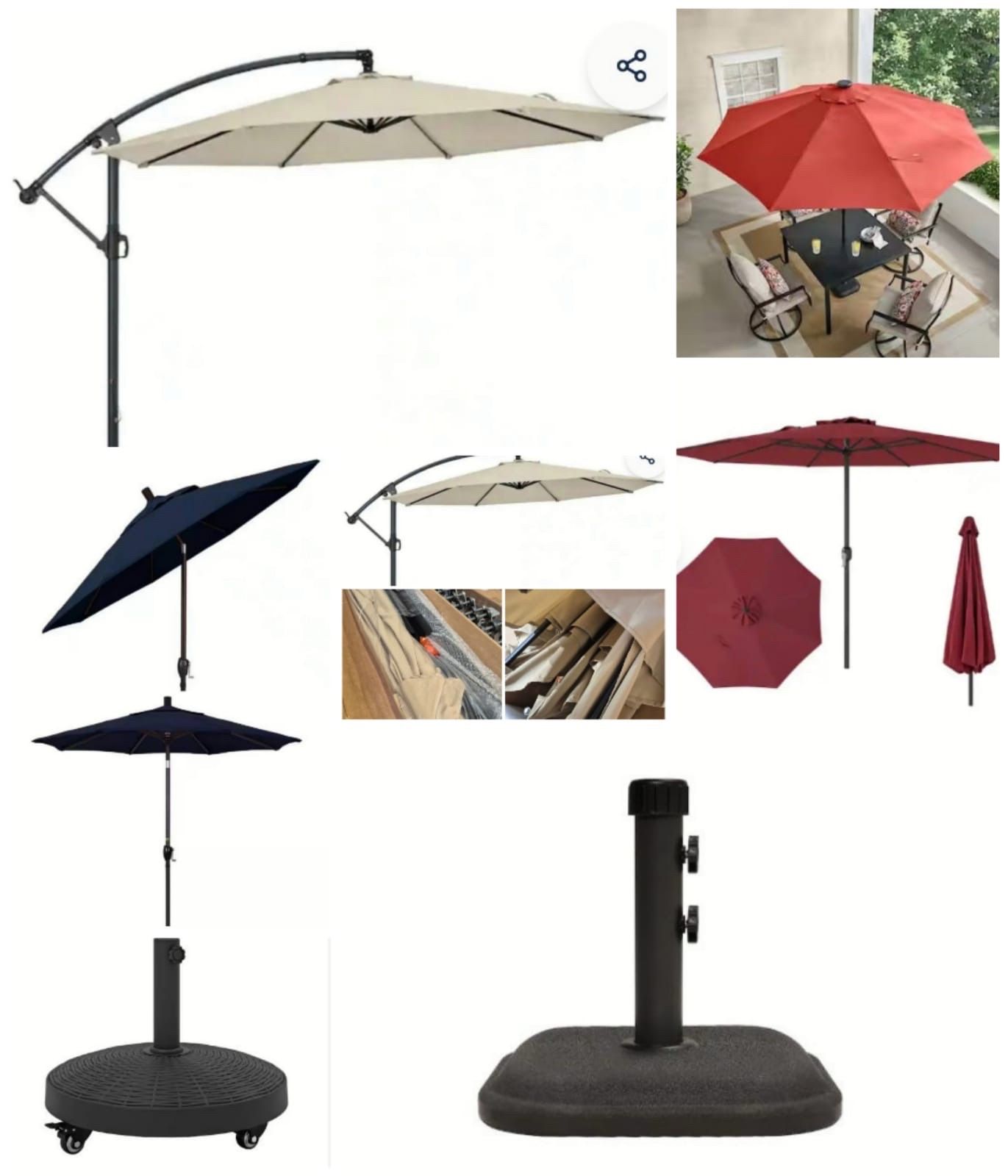 Umbrellas ( beige , navy blue , red(led) wine ) read description