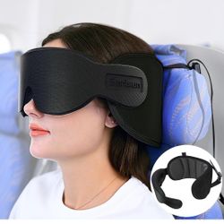 Travel Pillow for Airplanes, Airplane Pillow with Eye Mask, Travel Pillows for Long Flight Sleeping