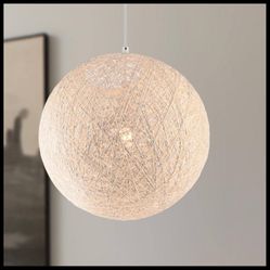 New 16 Dia 1 -Light White Modern/contemporary Globe Medium Hanging Pendant light, Adjustable Height 