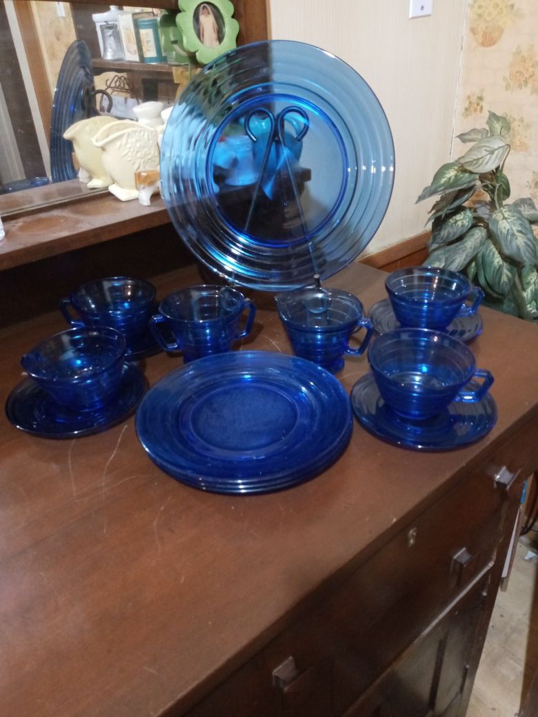 Hazel Atlas Glass Co. Cobalt Blue Dishes
