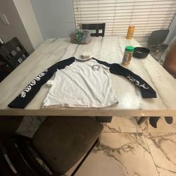 Black And White Chrome Heart Long Sleeve Size Medium 
