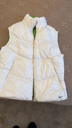 Nike White/ Green Reversible Down Filled Vest