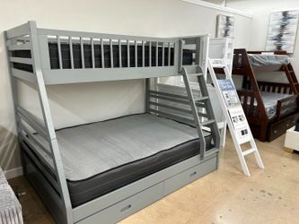 Bunk Bed Twin/Full w/ Storage – Free Delivery – Financing Available