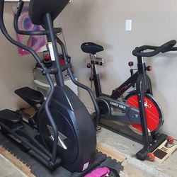 Stationary Bicycle And An Elliptical Machine