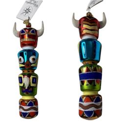 Christopher Radko Vintage “Totem Treasures” Blown Glass Ornament Made in Poland
