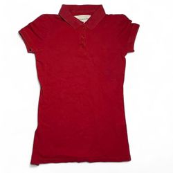 Aeropostale Red Polo Relaxed Fit Stretch Girls Medium