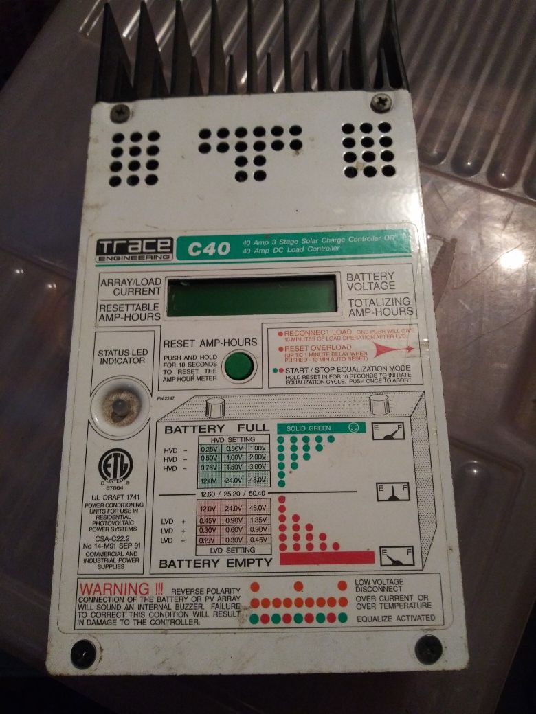 Trace Engineering C40-Solar Charge Controller OR DC Load Controller