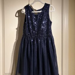 GAP Girl Dark Blue Sparkling Dress Size: S