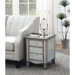 Brand New in Box High Quality Wooden and Mirrored Nightstand/End Table
