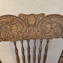 Set Of 4 Press/spindle Back Oak Chairs