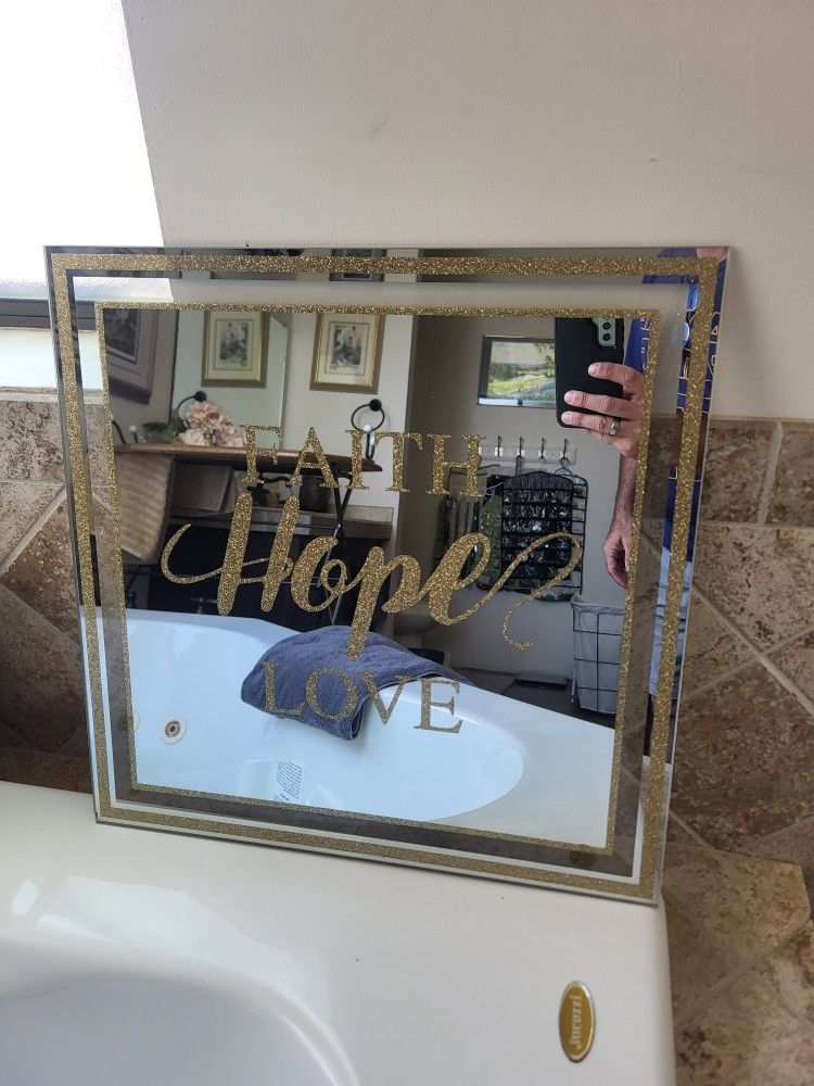 Faith Hope Love Mirror 17 17