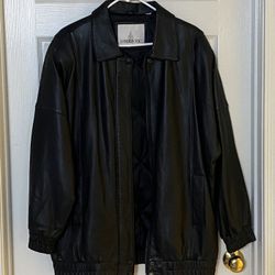 London Fog Women’s Genuine Leather Jacket Coat Size Medium 