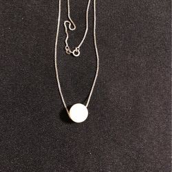 Silver Necklace With Rose Quartz Bead