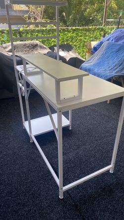 White desk.