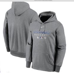 Dodgers Nike Authentic Hoodie Charcoal Gray