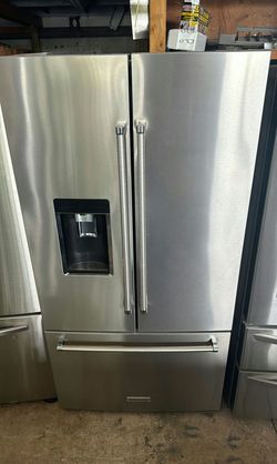 KitchenAid 3-Door Refrigerator (French Door Fridge) Stainless Steel - Adjustable Shelving, LED Lighting