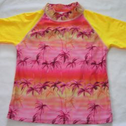 Girls Youth 12 Palm Trees Sun Protection Shirt
