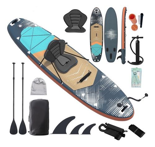 10.5ft Inflatable Paddle Board with Seat, Stand Up Paddle Board Inflatable, Recreational Paddling on Calm Lake, Blue $80 brand new in box Number 1