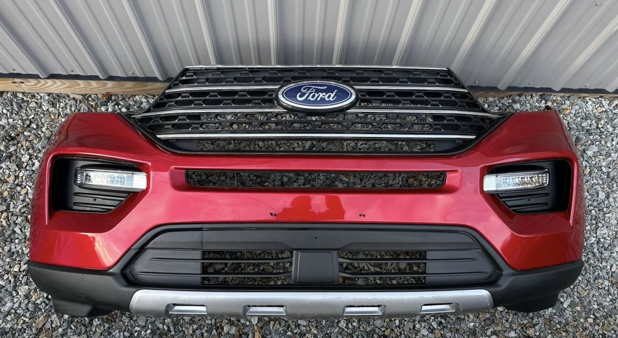 FORD EXPLORER RED ORIGINAL FRONT BUMPER 2020 2021 2022 2023 2024 + RADIATOR GRILLE + LOWER VALANCE + FOG LIGHTS