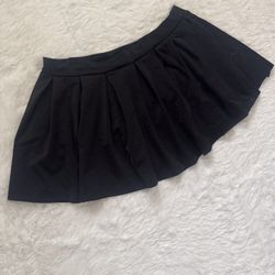 New 1x l black pleated short stretchy mini skirt festival goth gothic emo Lolita