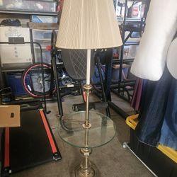 Antique Lamp With Glass Table $150