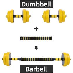 Dumbbell + Barbell Workout Home Gym Set