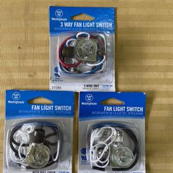 Fan Light Switches - All 3 For $6