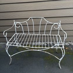 Vintage Metal Garden Bench Plant Stand  