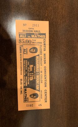 Unused 1971 Muhammad Ali & Buster Mathis Fight Ticket