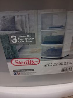 Sterilite 3-Drawer Wide Storage Cart