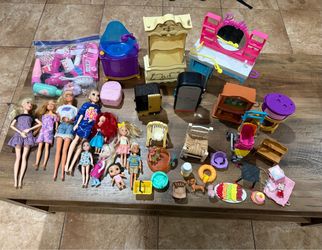 Large Barbie Doll and Accessories Lot
