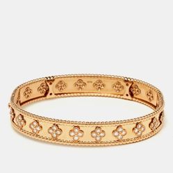 Van Cleef & Arpels Diamond 18k Rose Gold Medium Model Bracelet