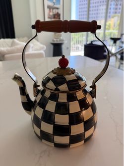 Authentic MacKenzie-Childs Courtly Check 2-Qt Tea Kettle