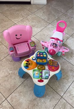 3 Toddler Toy Bundle – Fisher-Price, Minnie Mouse & Learning Chair ($12 each)
