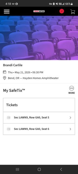 2 Tickers for Brandi Carlile @Hayden Homes Amphitheater